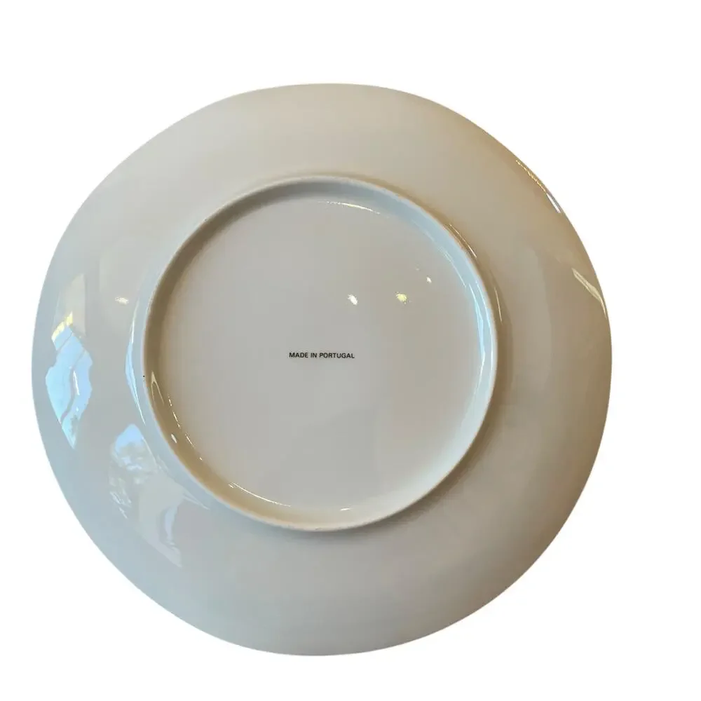 Neiman Marcus Hand Painted Porcelain Salad Plates 9in Pink Brushstroke Set of 4